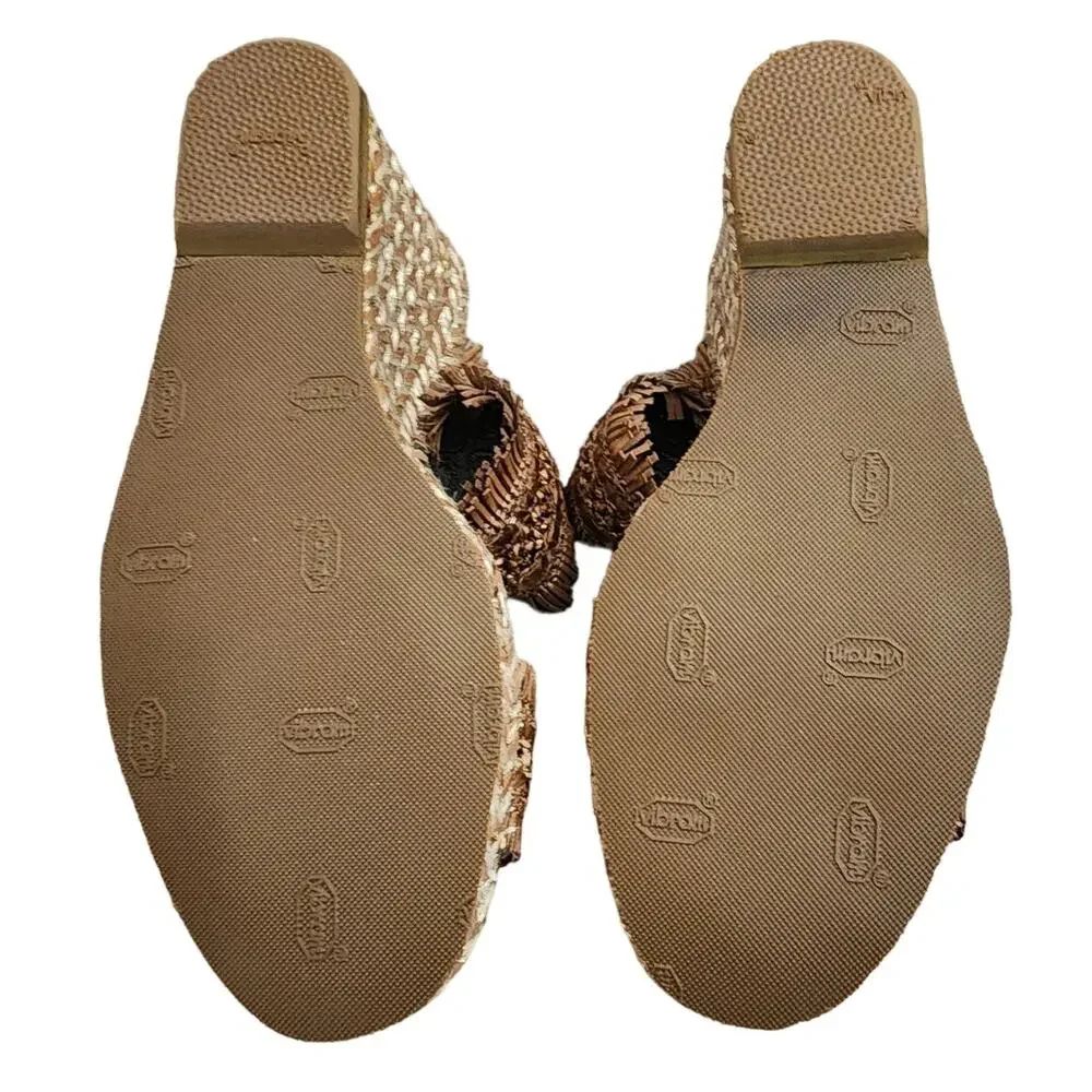 Vince Camuto Brown Espadrille Wedge Sandals, Size 7.5M
